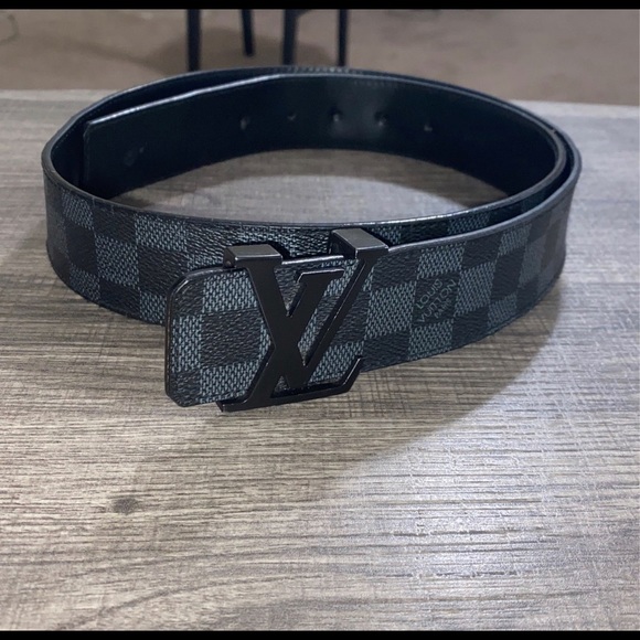 Black checkered Louis Vuitton belt